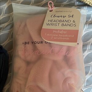 Pink Headband & Wrist Bands Set